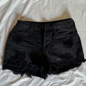 Hollister black denim shorts